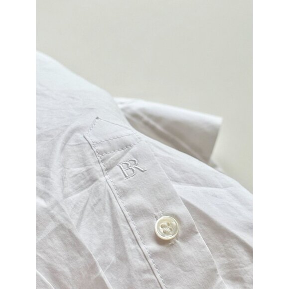 BANANA REPUBLIC White Cotton Poplin Cropped Button Down Skimmer Shirt, Size XS - Picture 10 of 14